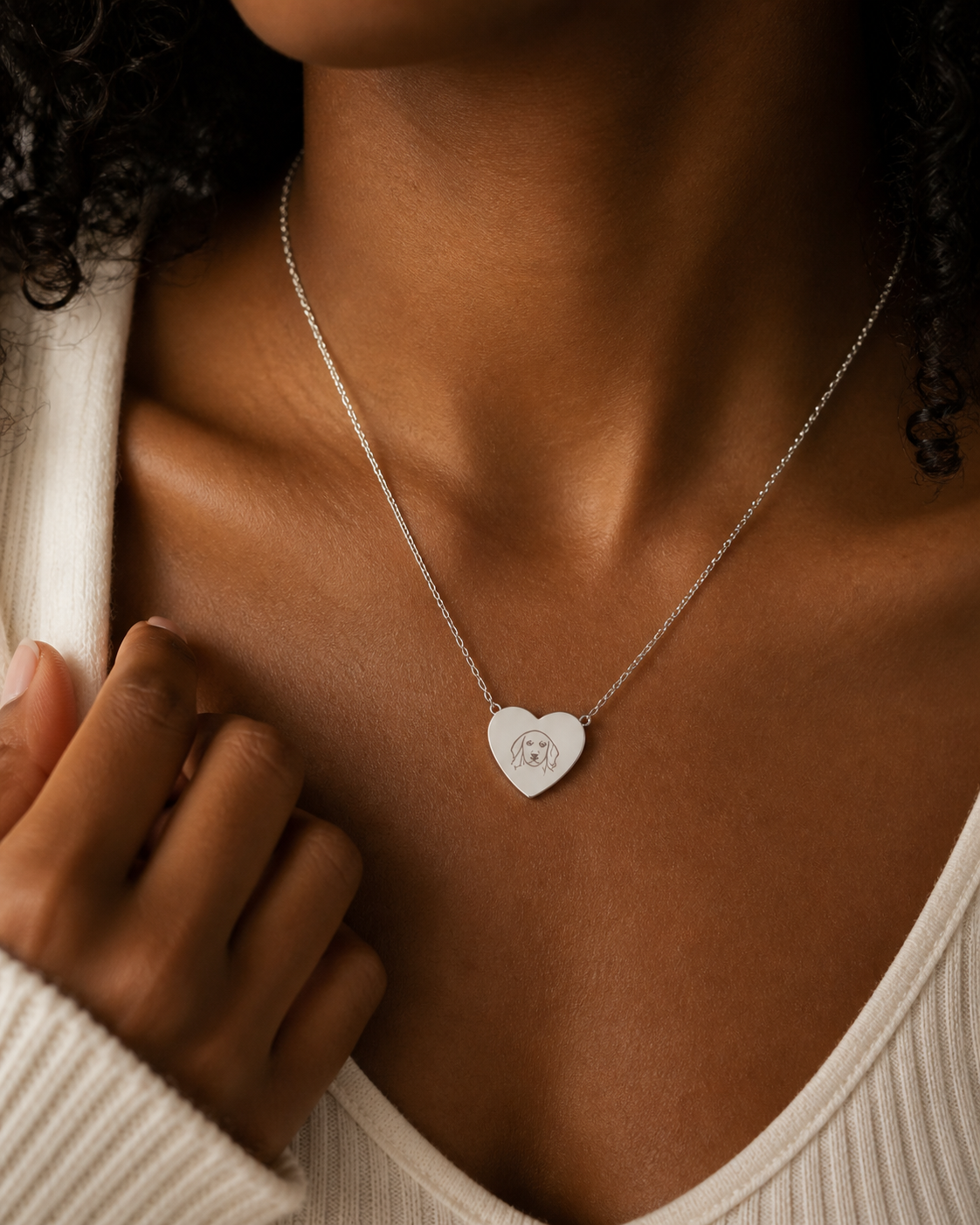 Personalized Heart Necklace – Custom Engraved Photo Pendant (Silver or Gold)