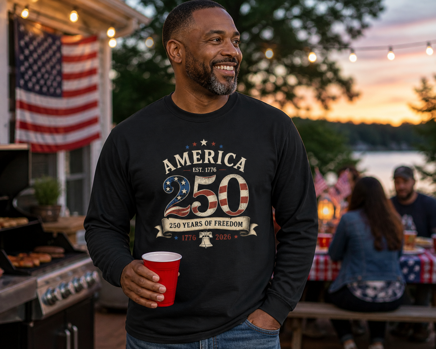 America 250 Years Long Sleeve T-Shirt – 1776–2026 Patriotic Edition