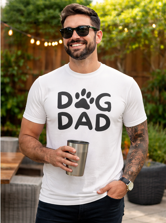Dog Dad T-Shirt – Soft Combed Cotton Graphic Tee for Proud Pet Fathers