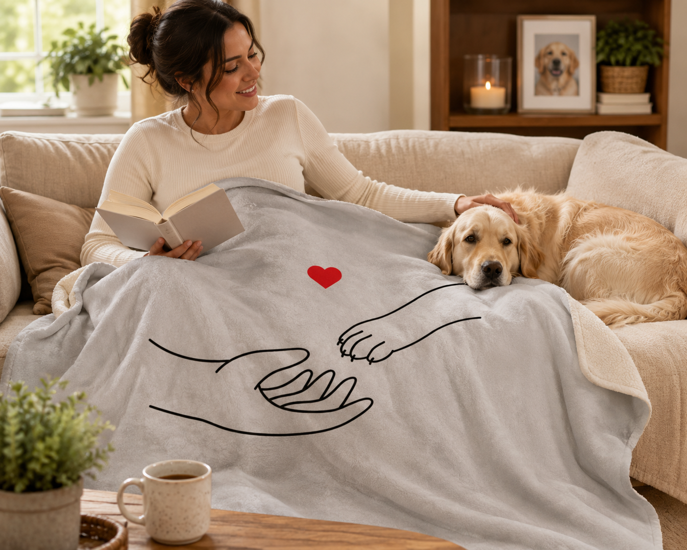 Hand in Paw Sherpa Blanket – Gift for Pet Lovers