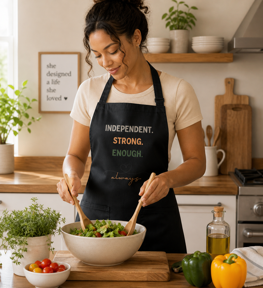 Independent Strong Enough Apron – Empowered Kitchen Gift for Women