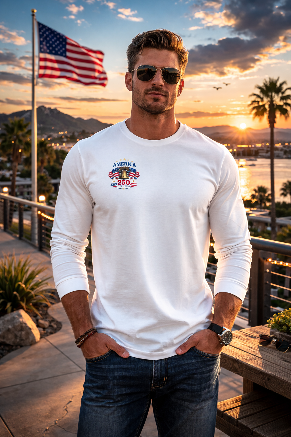 America 250 Long Sleeve Shirt – 1776–2026 Patriotic Anniversary Tee