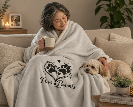 Paw Parents Sherpa Blanket – Cozy Pet Lover Gift