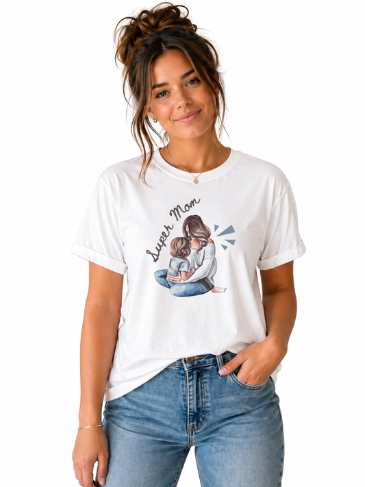 Super Mom Shirt – Cute Motherhood Graphic Tee, Gift for Mom, Mom Life T-Shirt