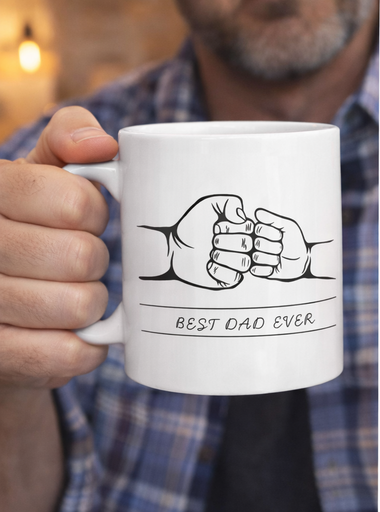 Best Dad Ever Fist Bump Coffee Mug | Gift for Dad