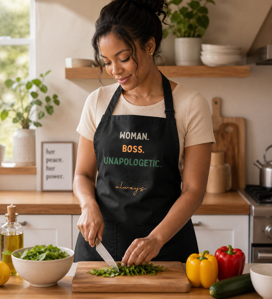 Woman Boss Unapologetic Apron – Bold Statement Gift for Her
